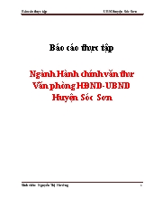 Ngành hành chính văn thư văn phòng hội đồng nhân dân - Ủy ban nhân dân huyện Sóc Sơn