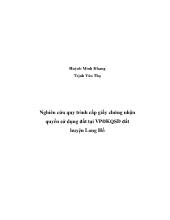 Nghiên cứu quy trình cấp giấy chứng nhận quyền sử dụng đất tại văn phòng đăng ký quyền sử dụng đất huyện Long Hồ