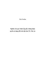 Nghiên cứu quy trình cấp giấy chứng nhận quyền sử dụng đất trên địa bàn thị xã Tân An