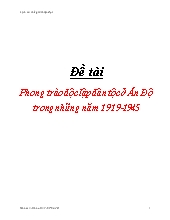 Phong trào độc lập dân tộc ở Ấn Độ trong những năm 1919 - 1945