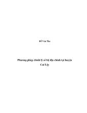 Phương pháp chỉnh lý sổ bộ địa chính tại huyện Cai Lậy