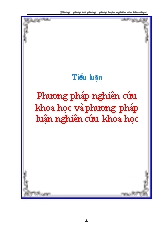 Phương pháp nghiên cứu khoa học và phương pháp luận nghiên cứu khoa học