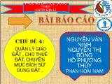 Quản lý giao đất, cho thuê đất, chuyển mục đích sử dung đất