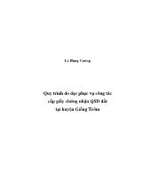 Quy trình đo đạc phục vụ công tác cấp giấy chứng nhận quyền sử dụng đất tại huyện Giồng Trôm