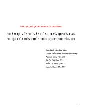 Thẩm quyền tư vấn của ICJ và quyền can thiệp của bên thú 3 theo quy chế của ICJ
