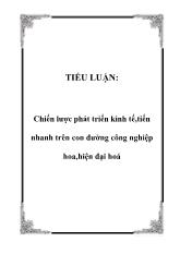 Tiểu luận Chiến lược phát triển kinh tế,tiến nhanh trên con đường công nghiệp hoa, hiện đại hoá