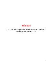 Tiểu luận Cơ chế nhân quyền nói chung và cơ chế nhân quyền khu vực