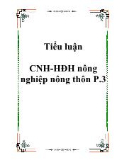 Tiểu luận Công nghiệp hóa - Hiện đại hóa nông nghiệp nông thôn
