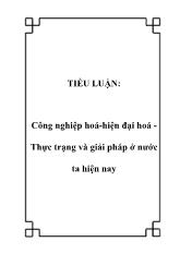 Tiểu luận Công nghiệp hoá - Hiện đại hoá - Thực trạng và giải pháp tại nước ta hiện nay