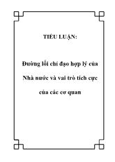 Tiểu luận Đường lối chỉ đạo hợp lý của Nhà nước và vai trò tích cực của các cơ quan