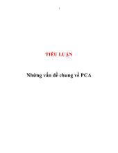 Tiểu luận Những vấn đề chung về PCA