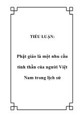 Tiểu luận Phật giáo là một nhu cầu tinh thần của người Việt Nam trong lịch sử