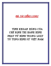 Tiểu luận Tính khoan hồng của chế định thi hành hình phạt tử hình trong luật tố tụng hình sự Việt Nam