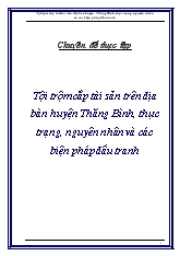 Tiểu luận Tội trộm cắp tài sản trên địa bàn huyện Thăng Bình, thực trạng, nguyên nhân và các biện pháp đấu tranh