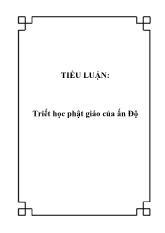 Tiểu luận Triết học phật giáo của ấn Độ