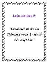 Chẩm thảo tử của Sei Shônagon trong tùy bút cổ điển Nhật Bản