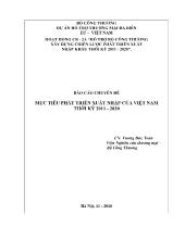 Chuyên đề Mục tiêu phát triển xuất nhập của Việt Nam thời kỳ 2011 - 2020