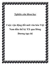 Cuộc vận động đổi mới văn hóa Việt Nam đầu thế kỷ XX qua Đông Dương tạp chí