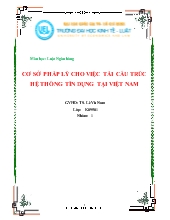 Đề tài Cơ sở pháp lý cho việc tái cấu trúc hệ thống tín dụng tại Việt Nam
