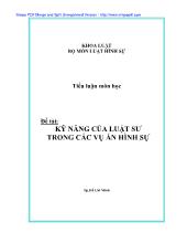 Đề tài Kỹ năng của luật sư trong các vụ án hình sự