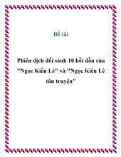 Đề tài Phiên dịch đối sánh 10 hồi đầu của 