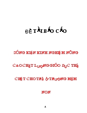 Đề tài Sáng kiến kinh nghiệm nâng cao chất lượng giáo dục thể chất cho trẻ ở trường mầm non