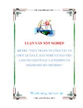 Đề tài Thực trạng về công tác tổ chức quản lý, dạy nghề và tạo việc làm cho người sau cai nghiện tại thành phố Hồ Chí Minh