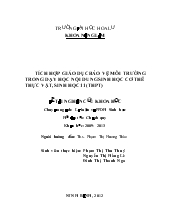Đề tài Tích hợp giáo dục bảo vệ môi trường trong dạy học nội dung sinh học cơ thể thực vật, sinh học 11