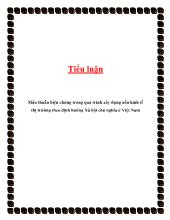 Đồ án Mâu thuẫn biện chứng trong quá trình xây dựng nền kinh tế thị trường theo định hướng Xã hội chủ nghĩa tại Việt Nam