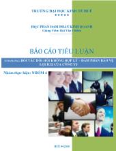 Học phần đàm phán kinh doanh - Tình huồng: Đối tác đòi hỏi không hợp lý, đàm phán bảo vệ lợi ích của công ty