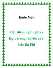 Khóa luận Đặc điểm ngữ nghĩa - Logic trong truyện cười