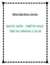 Khóa luận Đoàn giỏi – Những đặc trưng phong cách