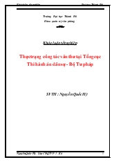 Khóa luận Thực trạng công tác văn thư tại Tổng cục Thi hành án dân sự - Bộ Tư pháp