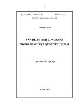 Luận án Vấn đề an ninh con người trong pháp luật quốc tế hiện đại