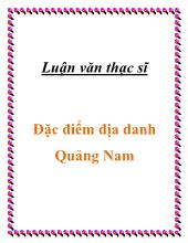 Luận văn Đặc điểm địa danh Quảng Nam