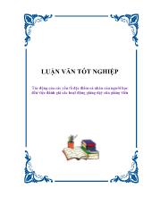 Luận văn Tác động của các yếu tố đặc điểm cá nhân của người học đến việc đánh giá các hoạt động giảng dạy của giảng viên