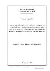 Luận văn Tích hợp các kiến thức về sản xuất điện năng khi dạy một số bài học vật lí (chƣơng trình và sách giáo khoa cơ bản) góp phần nâng cao chất lƣợng giáo dục kỹ thuật tổng hợp – Hướng nghiệp cho học sinh THPT