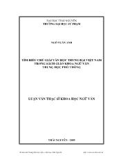 Luận văn Tìm hiểu chú giải văn học trung đại Việt Nam trong sách giáo khoa ngữ văn trung học phổ thông