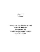 Nghiên cứu quy trình điều chỉnh quy hoạch sử dụng đất xã Tân Quới giai đoạn 2008 - 2010 và đánh giá kết quả thực hiện quy hoạch của xã đến năm 2007