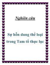 Nghiên cứu sự hỗn dung thể loại trong tam tổ thực lục