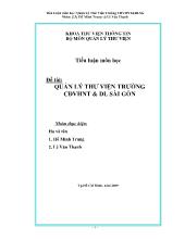 Quản lý thư viện trường cao đẳng văn hóa và du lịch Sài Gòn