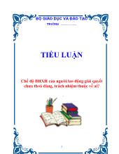 Tiểu luận Chế độ bảo hiểm xã hội của người lao động giải quyết chưa thỏa đáng, trách nhiệm thuộc về ai