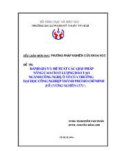 Tiểu luận Đánh giá và đề xuất các giải pháp nâng cao chất lượng đào tạo ngành công nghệ ô tô của trường đại học công nghiệp thành phố Hồ Chí Minh