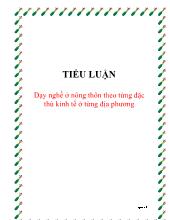 Tiểu luận Dạy nghề ở nông thôn theo từng đặc thù kinh tế ở từng địa phương
