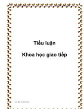 Tiểu luận Khoa học giao tiếp