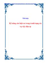 Tiểu luận Kỹ năng của luật sư trong tranh tụng các vụ việc dân sự