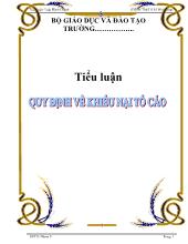 Tiểu luận Luật hành chính - Qui đinh về khiếu nại tố cáo