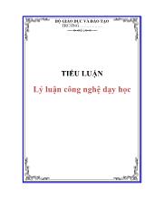 Tiểu luận Lý luận công nghệ dạy học