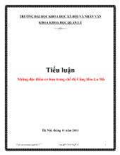 Tiểu luận Những đặcđiểm cơ bản trong chế độ Cộng Hòa La Mã