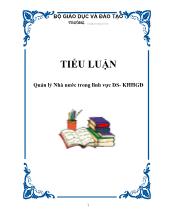 Tiểu luận Quản lý Nhà nước trong lĩnh vực dân số kế hoạch hóa gia đình
